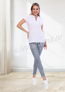 Футболка – поло женская на молнии арт. ТР-14-49-ПИК